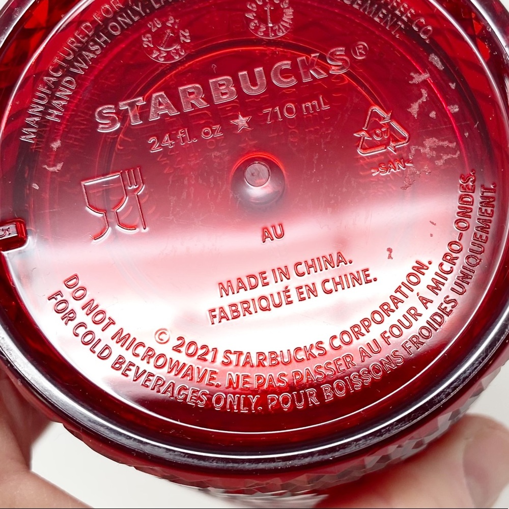 STARBUCKS LIMITED EDITION Red Jeweled Cold Cup Tumbler - Picture 9 of 13